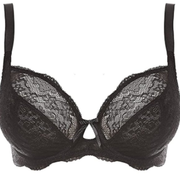 Freya Underwire Plunge Black Lace Bra NWT - Picture 2 of 2
